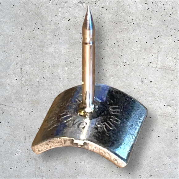 Vintage Swank Men’s Tie Tack Pin Sterling Sliver Black Greenish Gemstone Signed - Picture 5 of 9